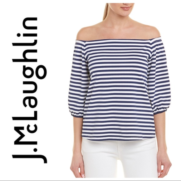 J. McLaughlin Tops - NWT J McLaughlin Kay Bangle Stripe Off Shldr Top